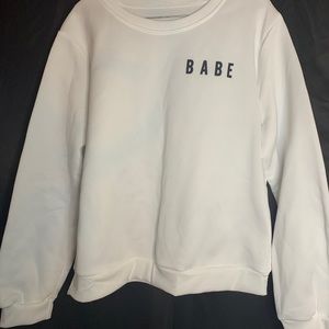 🤍White Babe Crewneck🤍